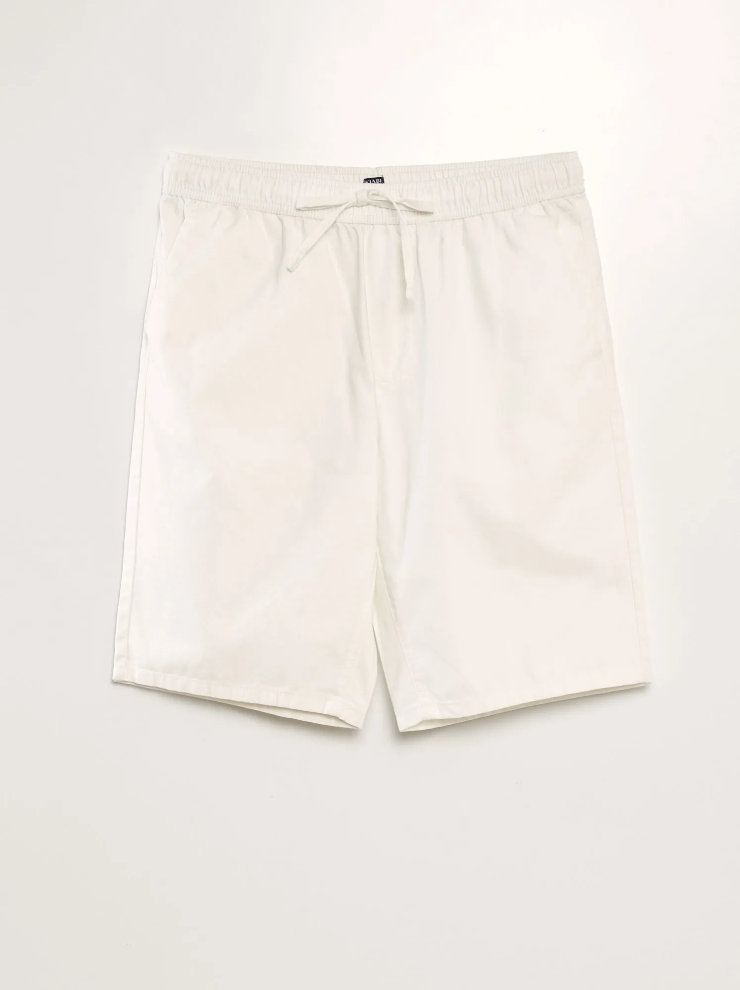 Bermuda chino con vita elasticizzata - BIANCO