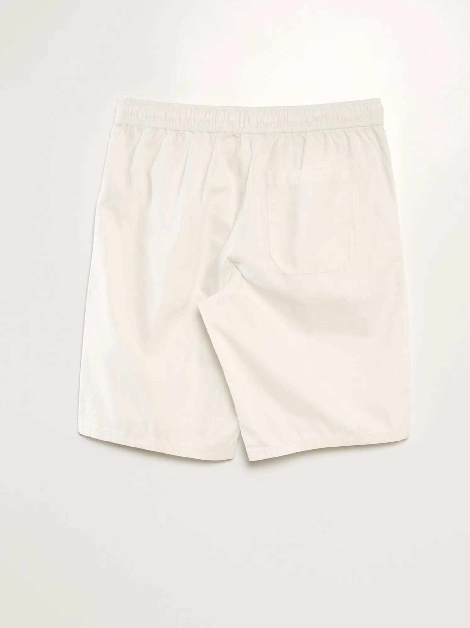 Bermuda chino con vita elasticizzata - BIANCO