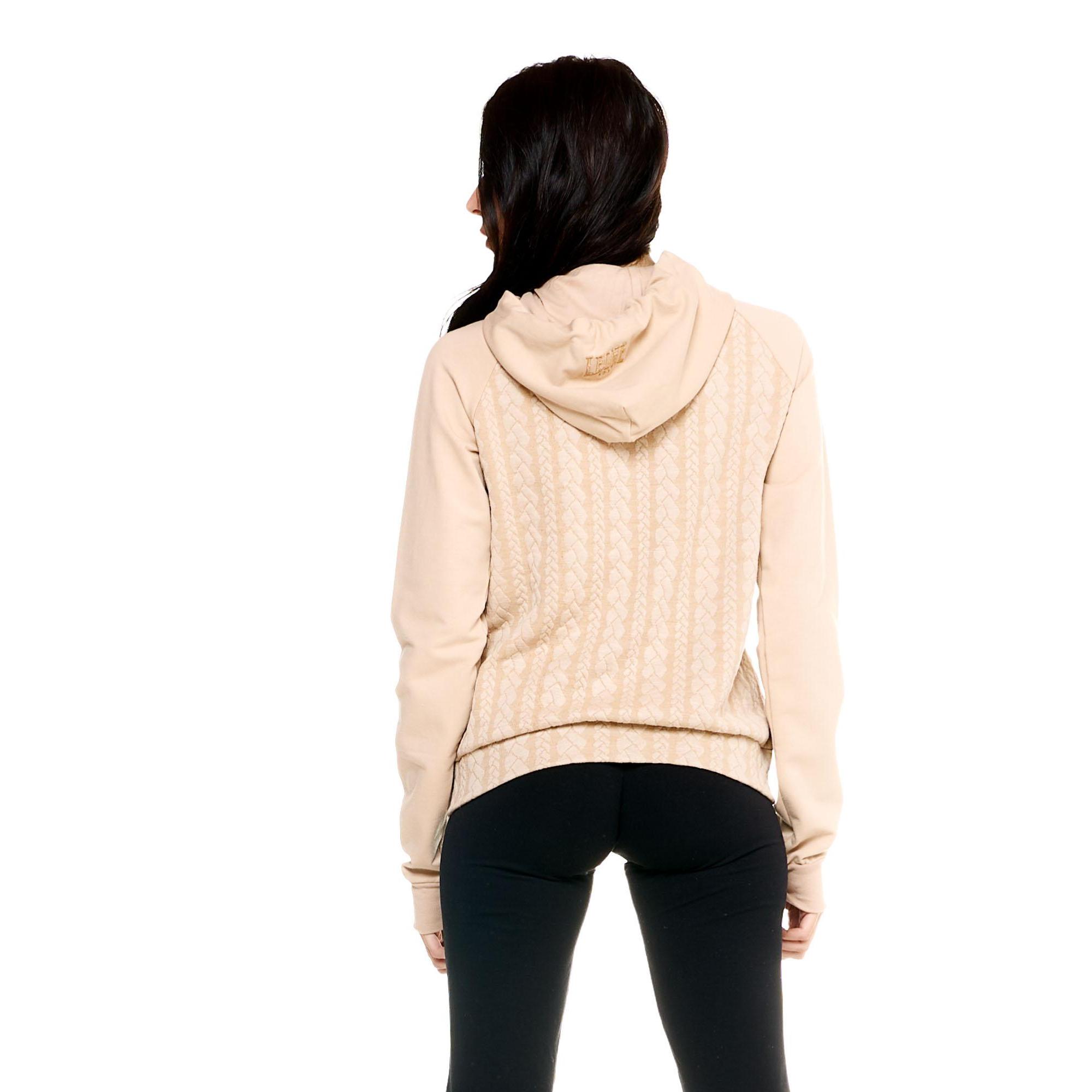 Felpa con cappuccio bonded Leone donna con zip intera Greyss