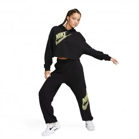 Nike Felpa Crop Top Con Cappuccio Dance Pack Nero Donna