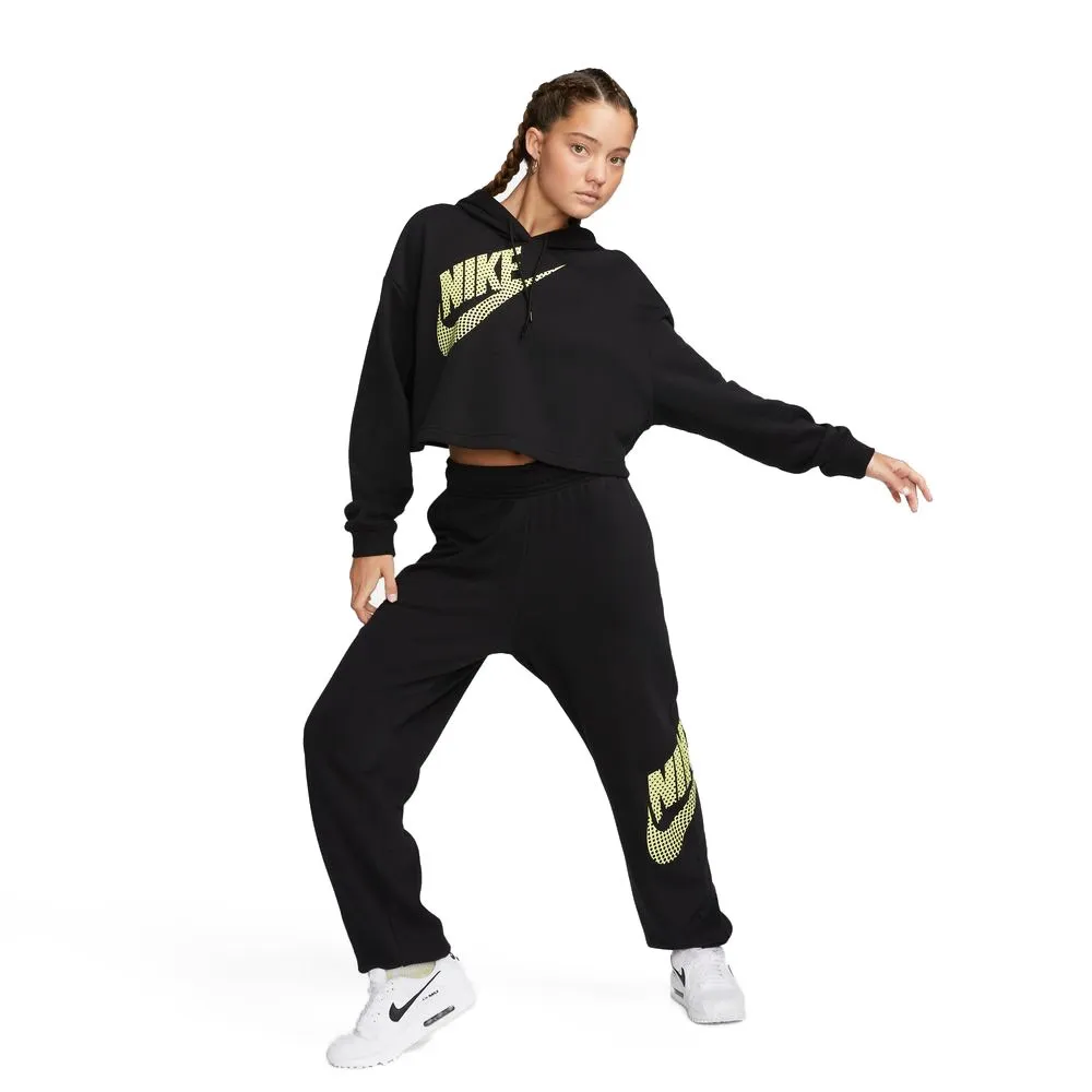 Nike Felpa Crop Top Con Cappuccio Dance Pack Nero Donna