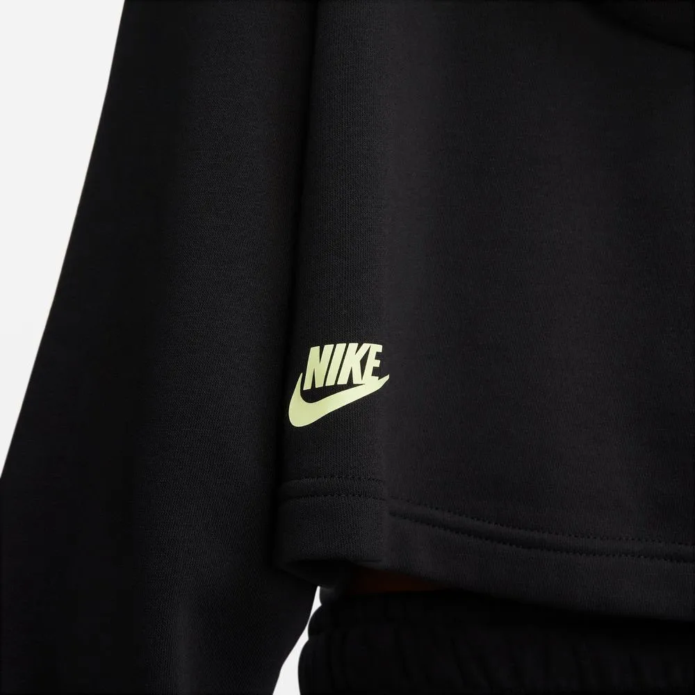 Nike Felpa Crop Top Con Cappuccio Dance Pack Nero Donna