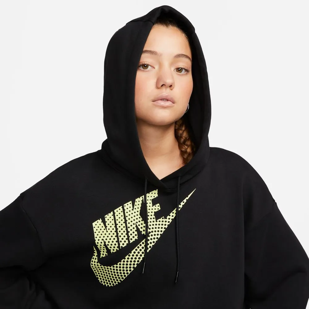 Nike Felpa Crop Top Con Cappuccio Dance Pack Nero Donna