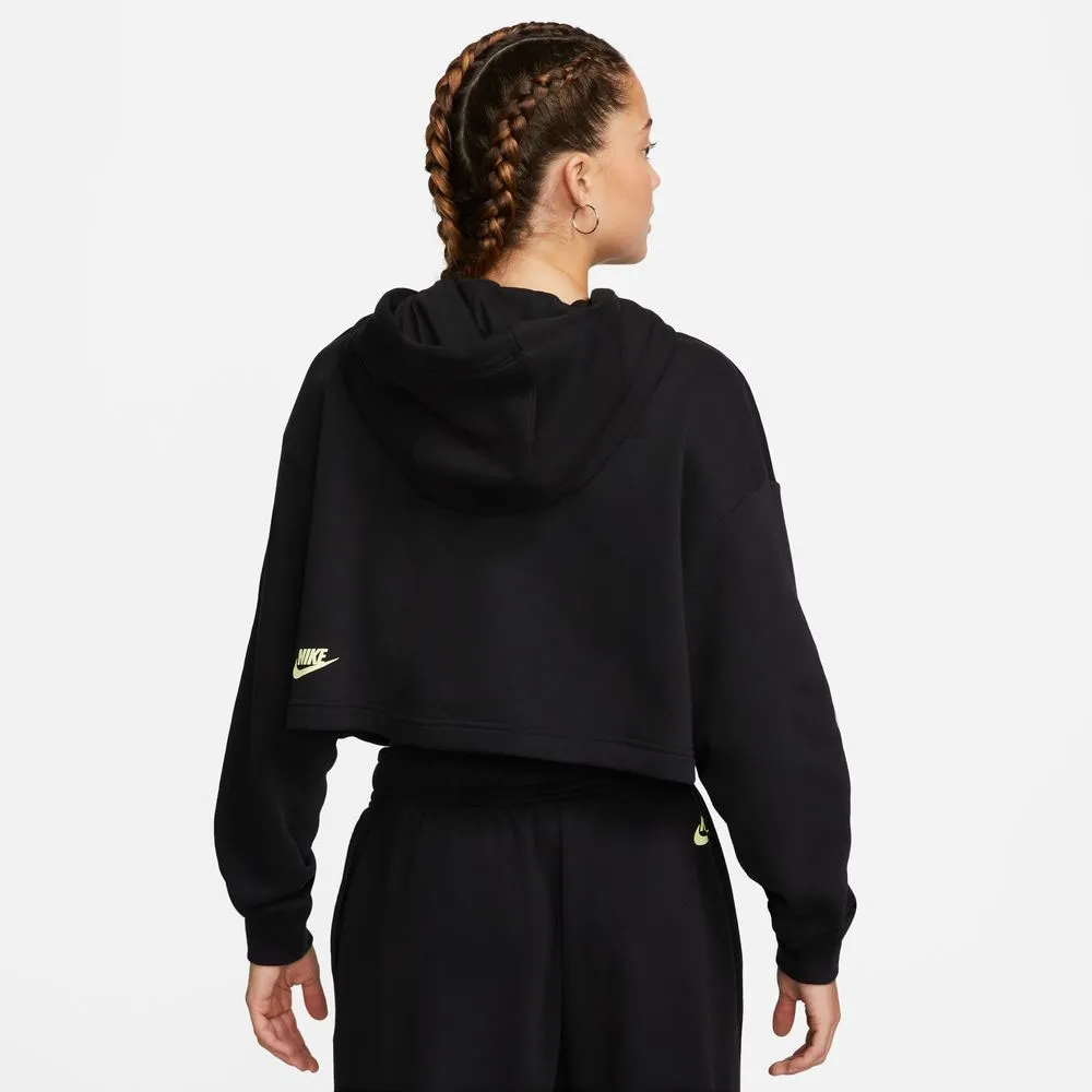 Nike Felpa Crop Top Con Cappuccio Dance Pack Nero Donna