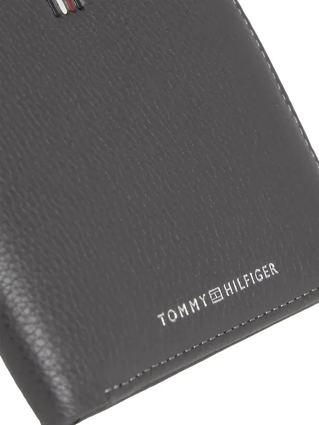PORTAFOGLIO UOMO TOMMY HILFIGER IN PELLE CON PORTA MONETE GRIGIO AM0AM11855 PSM DARK GREY 