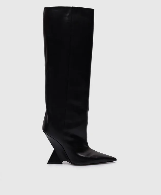 The Attico Stivali Cheope in pelle nera 231WS626L019