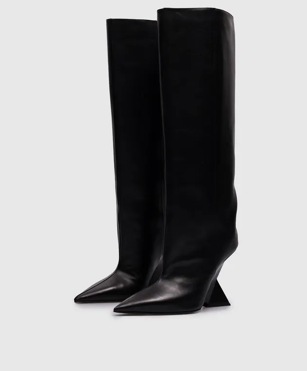 The Attico Stivali Cheope in pelle nera 231WS626L019