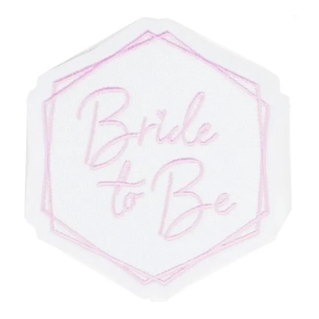 Toppa termoadesiva Bride To Be bianca e rosa