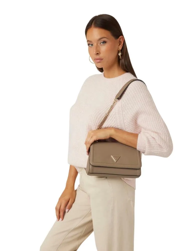 TRACOLLA GUESS NOELLE SAFFIANO TORTORA ZG78 79210 DARK TAUPE