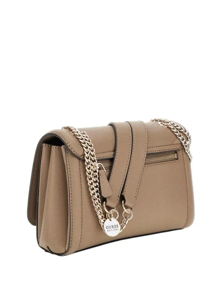 TRACOLLA GUESS NOELLE SAFFIANO TORTORA ZG78 79210 DARK TAUPE