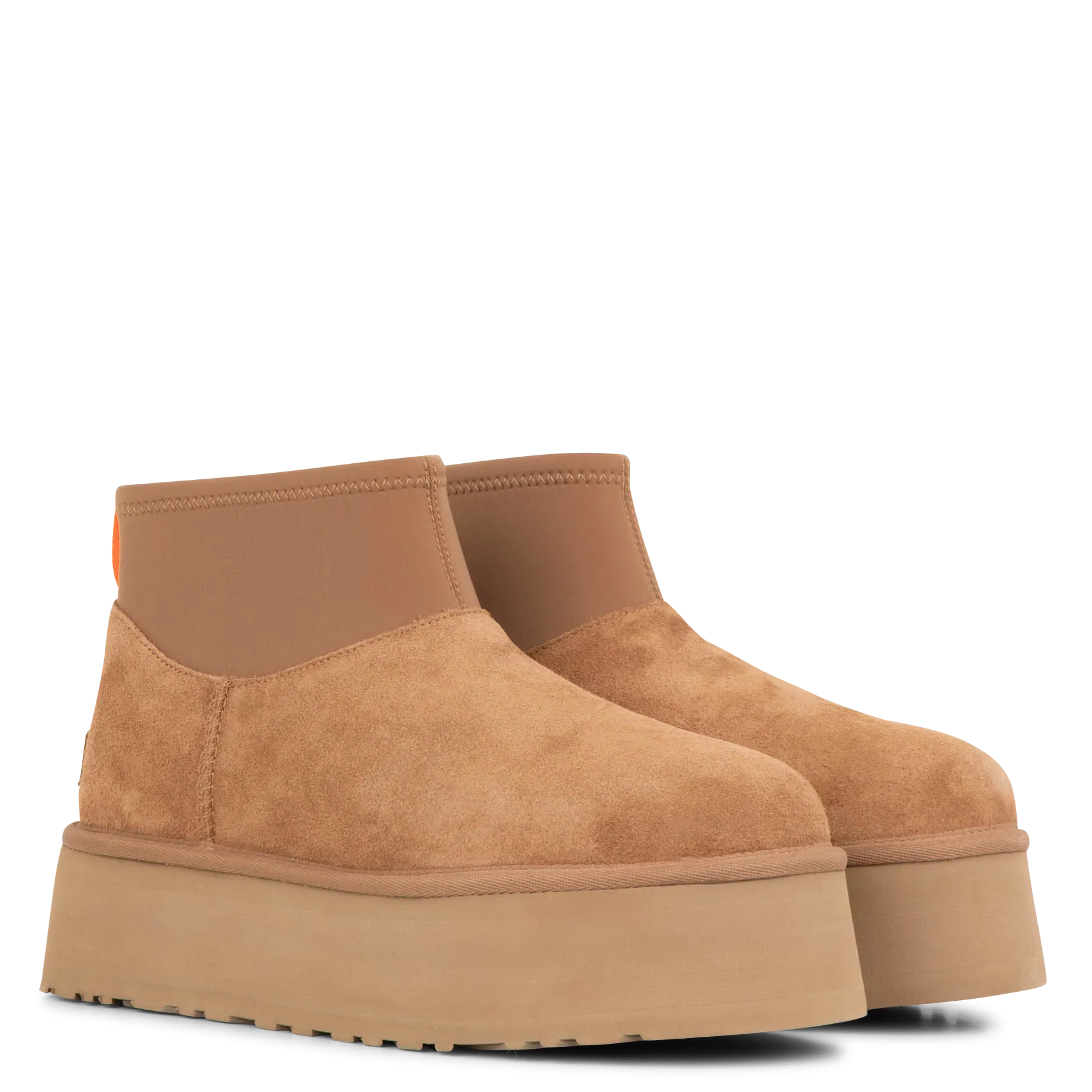  UGG   CLASSIC MINI DIPPER - Stivaletti con plateau in pelle mista | Marrone
