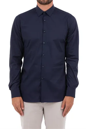 W3-UVAF52 Camicia Slim Blue Man  