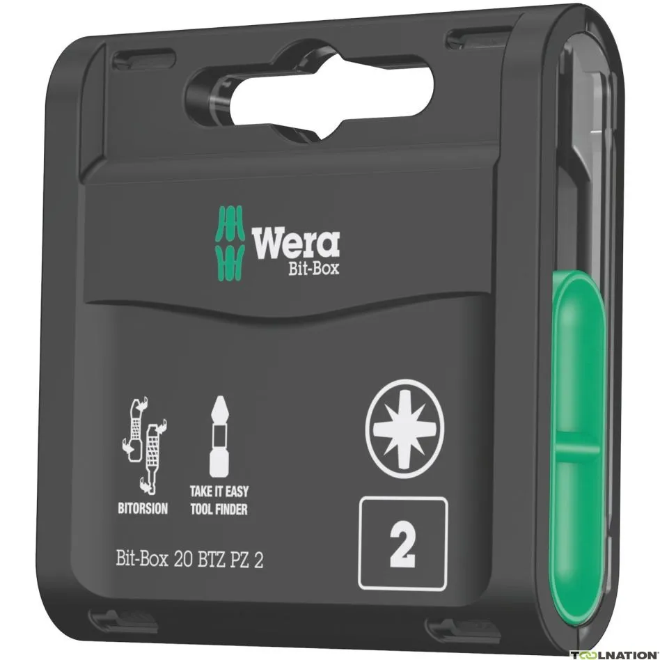 Wera 05057761001 Bit-Box 20 BTZ PZ 2x25, 1/4"
